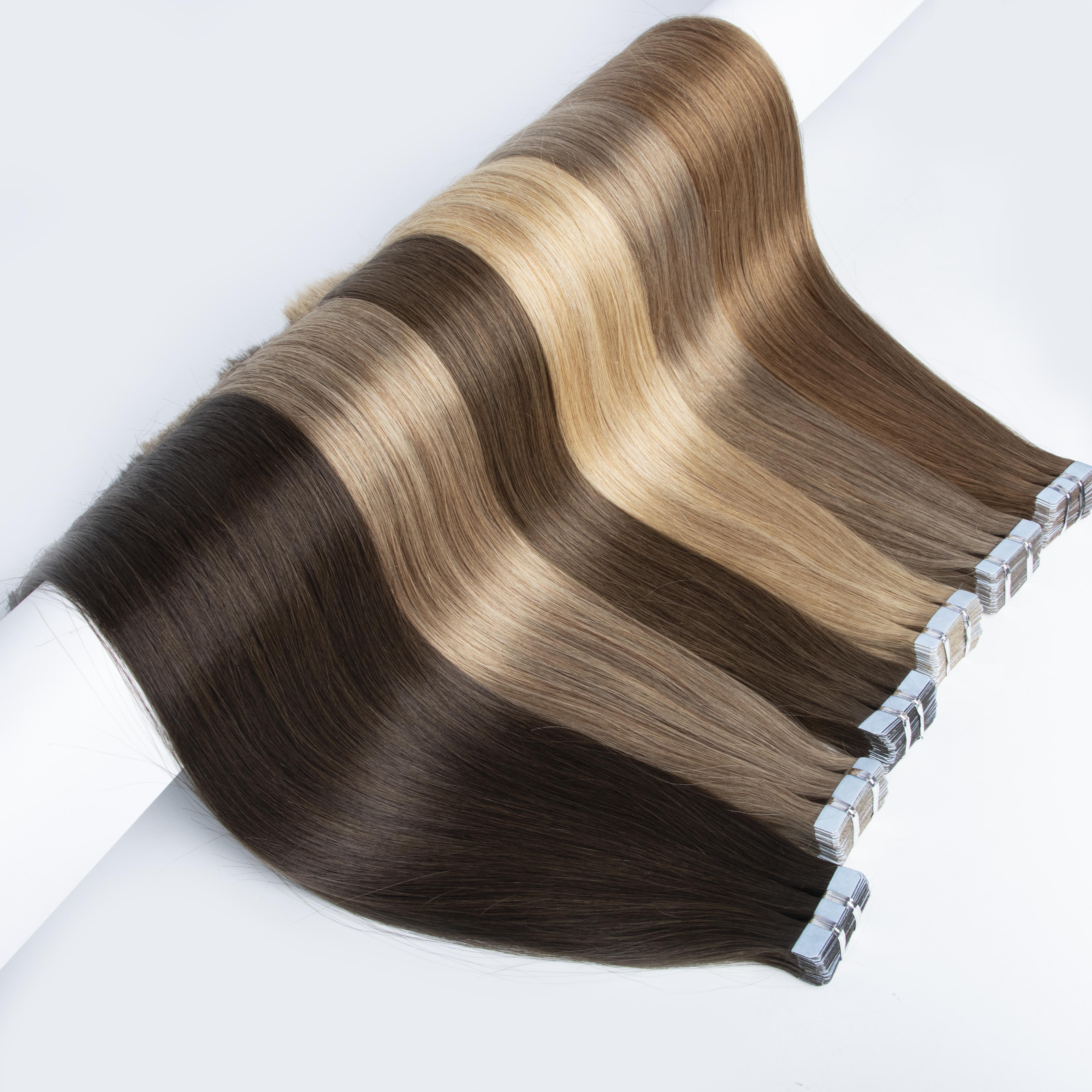 Wholesale High Quality Human Hair Extension 100% Human Hair Double Drawn Tape In Hair Extension