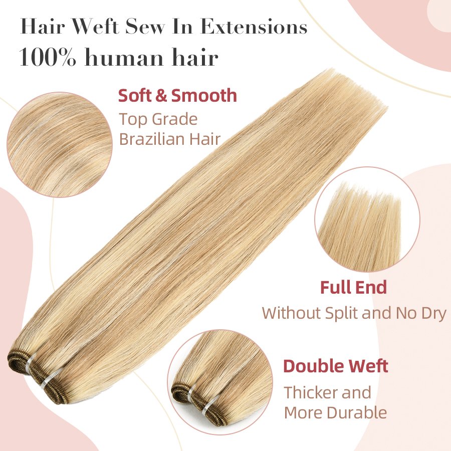 K.SWIGS Large Stock Single Drawn Straight Weft 20inch-24inch Virgin Human Hair Extension