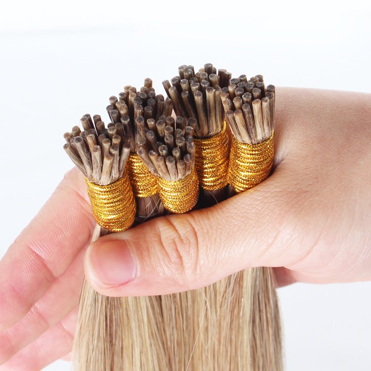 Single donor 100 raw keratin tip hair vendor silky straight human hair i tip hair extension