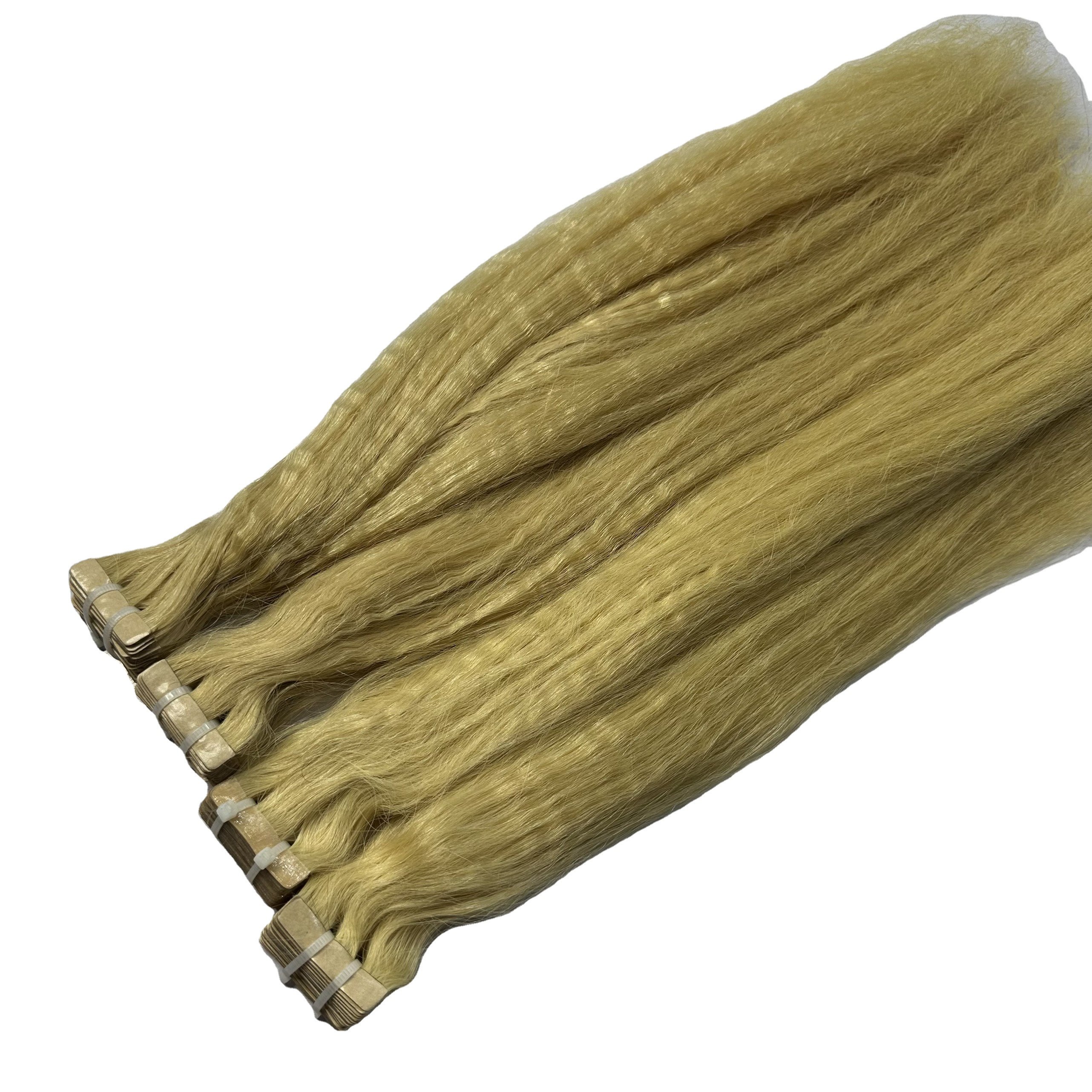 Wholesale raw material Vietnamese Virgin human hair extensions unprocessed double drawn invisible tap in hair extensions