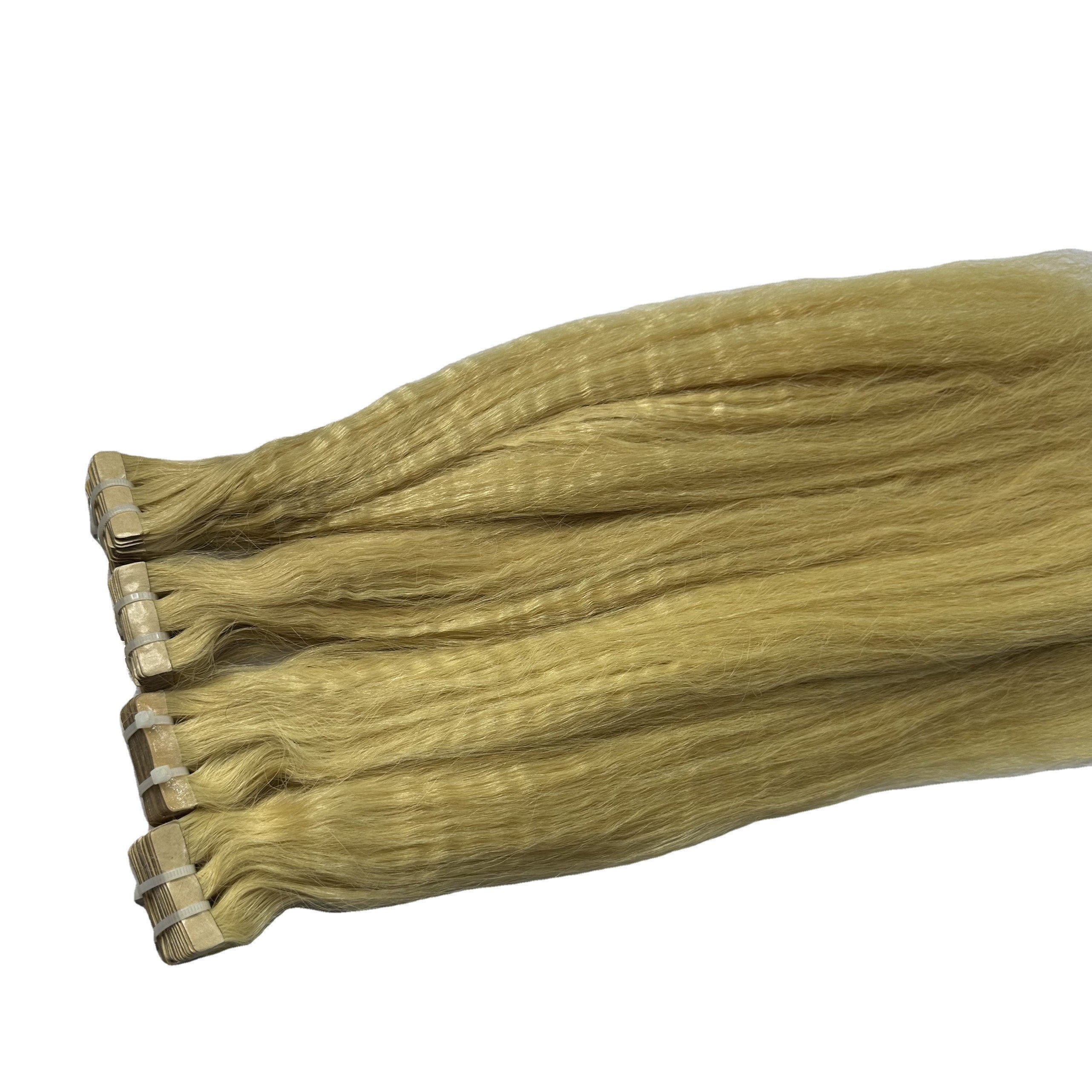 Wholesale raw material Vietnamese Virgin human hair extensions unprocessed double drawn invisible tap in hair extensions