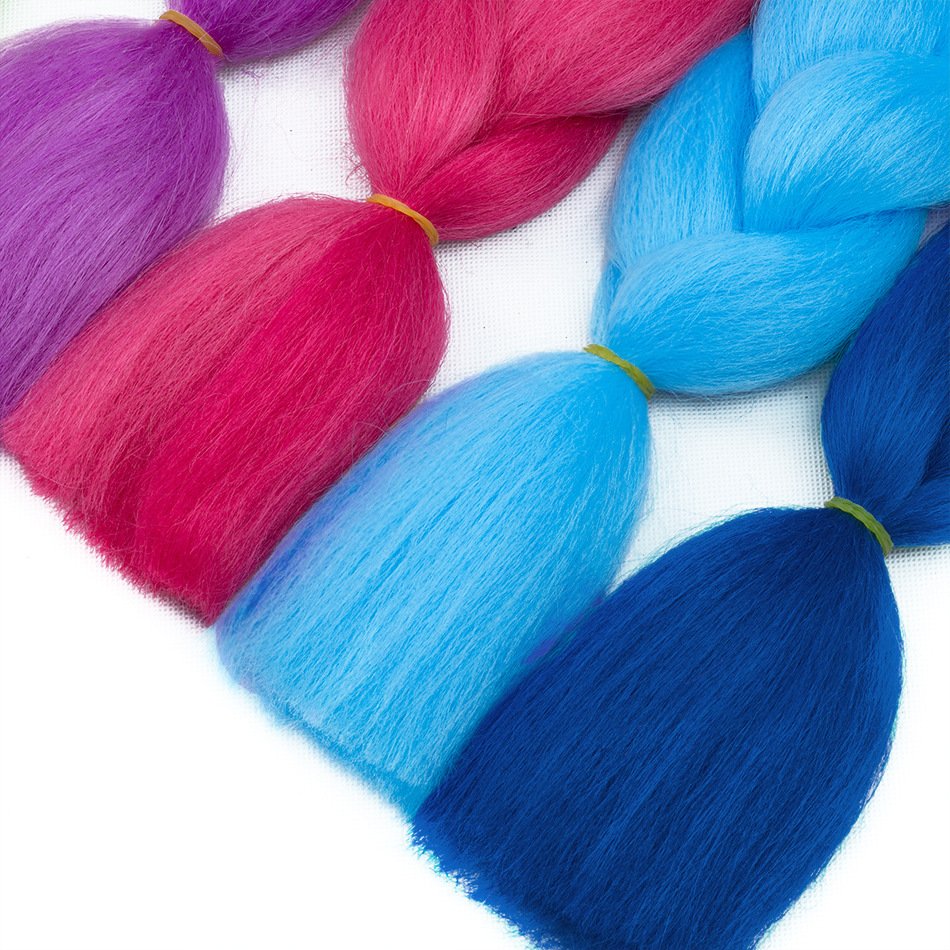 wholesale 24inch 100g Ombre Synthetic Braiding Hair, Yaki Hair Braid , Cheap hair braid 400g High Hair Extensions Acceptable