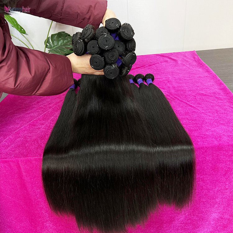 Hot Sell Brazilian Virgin Human Hair Extensions Weft 100% Human Hair Bundles Virgin Flat Weft Hair Extensions