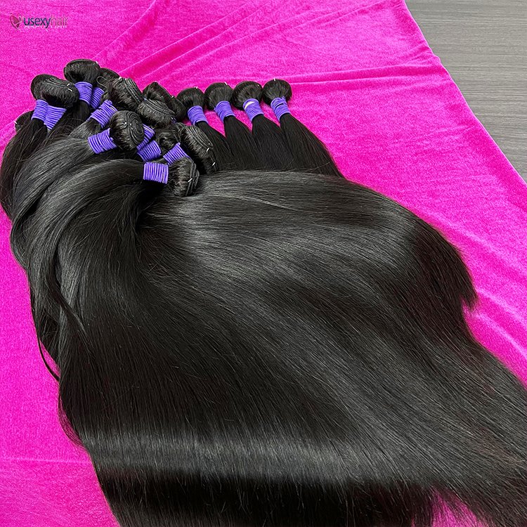 Hot Sell Brazilian Virgin Human Hair Extensions Weft 100% Human Hair Bundles Virgin Flat Weft Hair Extensions