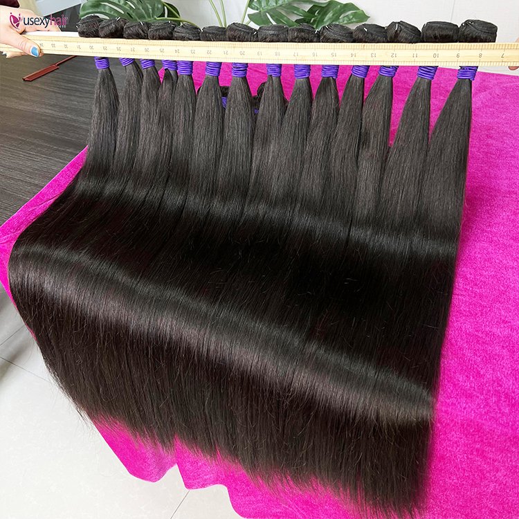 Hot Sell Brazilian Virgin Human Hair Extensions Weft 100% Human Hair Bundles Virgin Flat Weft Hair Extensions