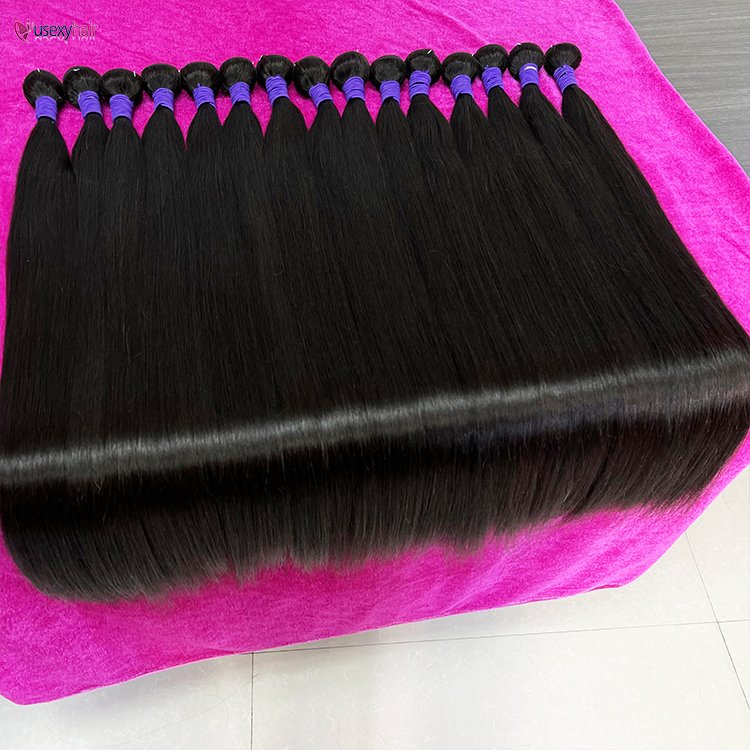 Hot Sell Brazilian Virgin Human Hair Extensions Weft 100% Human Hair Bundles Virgin Flat Weft Hair Extensions