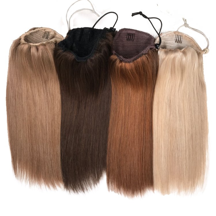 High Quality 100% Human Hair Extensions Drawstring Ponytail Customized Color Ponytail Hair