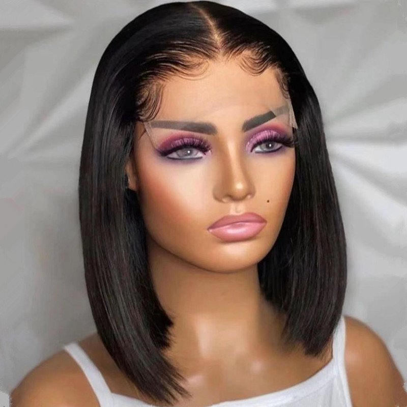 4*4 Bob Cut Lace Closure Natural Brazilian 13*4 Frontal Lace Wig HD Lace Cap Straight Style High Quality Human Hair Extension