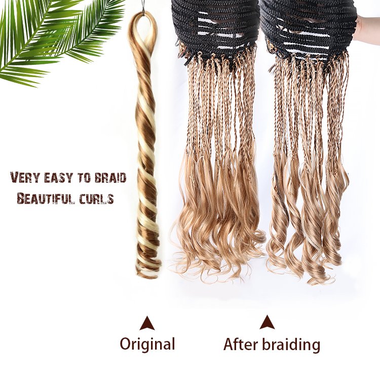 Julianna OEM ODM 20 22 24 inches Pony Style Synthetic Hair Crochet Braid Extension Spiral Body Wave French Curls Braiding Hair
