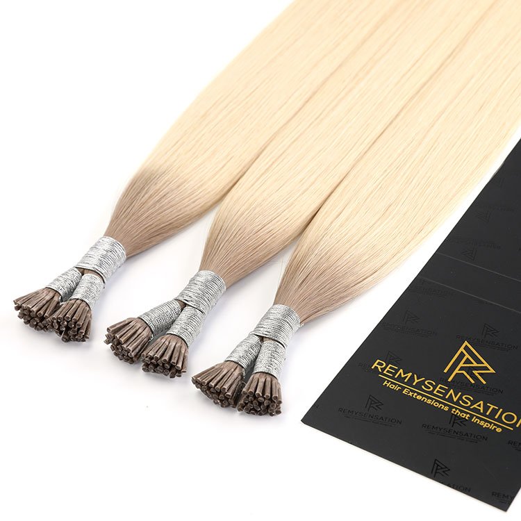 Luxury Private Label Double Drawn Russian Cuticle Aligned Keratin I Tip Human Hair Extensions