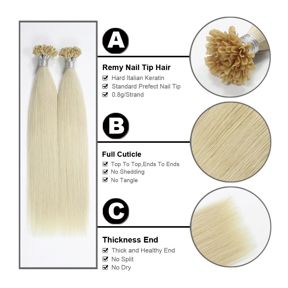 Best Quality Double Drawn U Tip Russian Hair Straight Raw Virgin Remy Hair Cuticle Aligned Nail Tip Human Hair Extensions