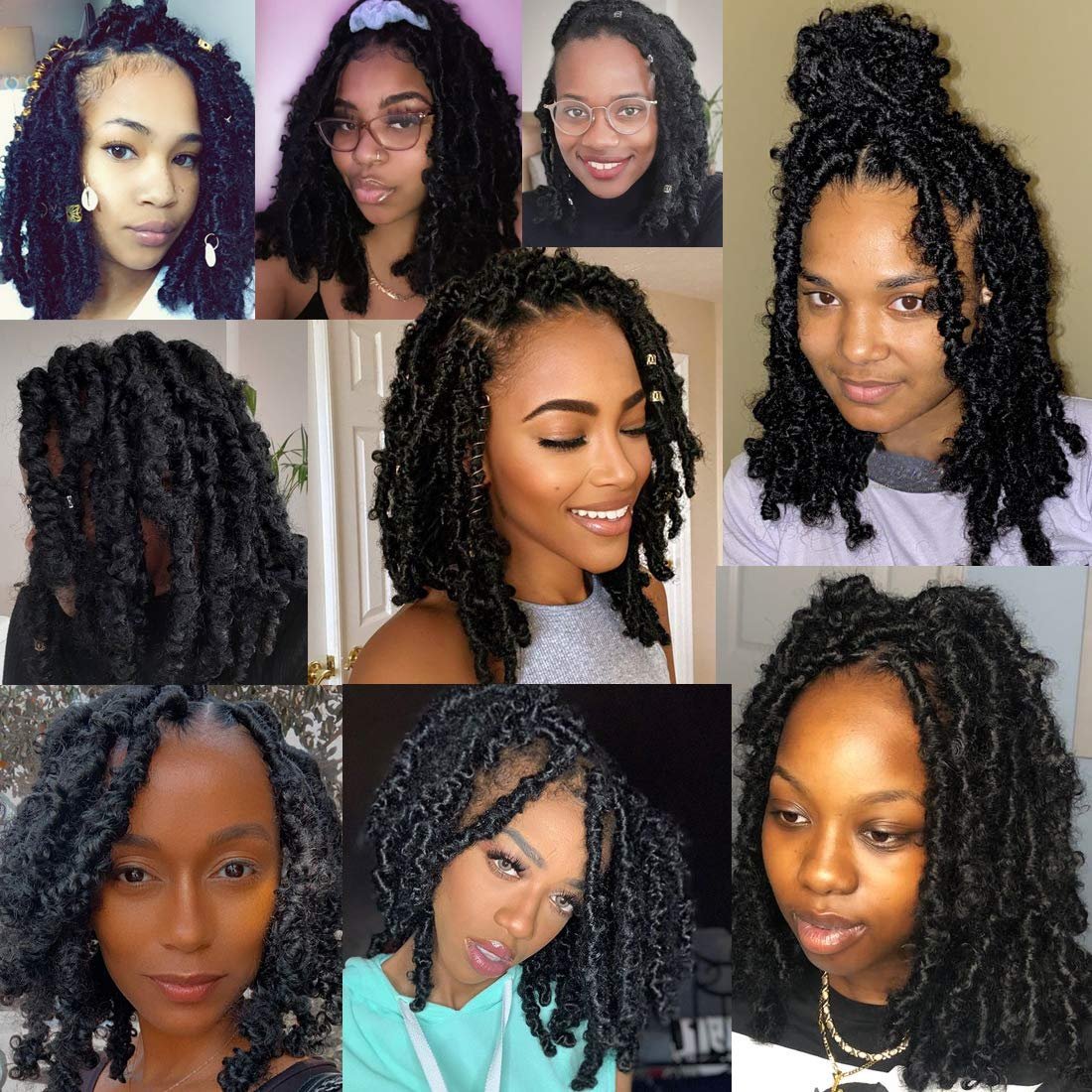 Wholesale 14 inch Crochet Soft Faux Locs Handmade 4 Colors Synthetic Butterfly Crochet Locs Hair