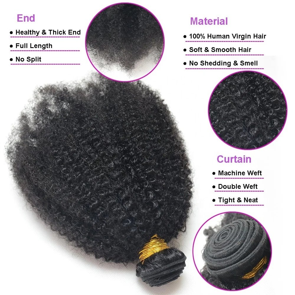 Cheap Brazilian Human Hair Extensions Bundles Raw Vietnamese Hair Bundles VirginAfro Kinky Curly Bulk Human Hair Bundle