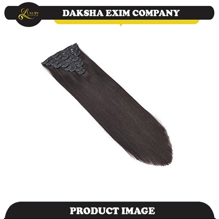 Wholesale Seamless Beauty Clip-In Hair Extensions Pure and Unprocessed Human Hair Weft Bundles with Instant Length Wave Style