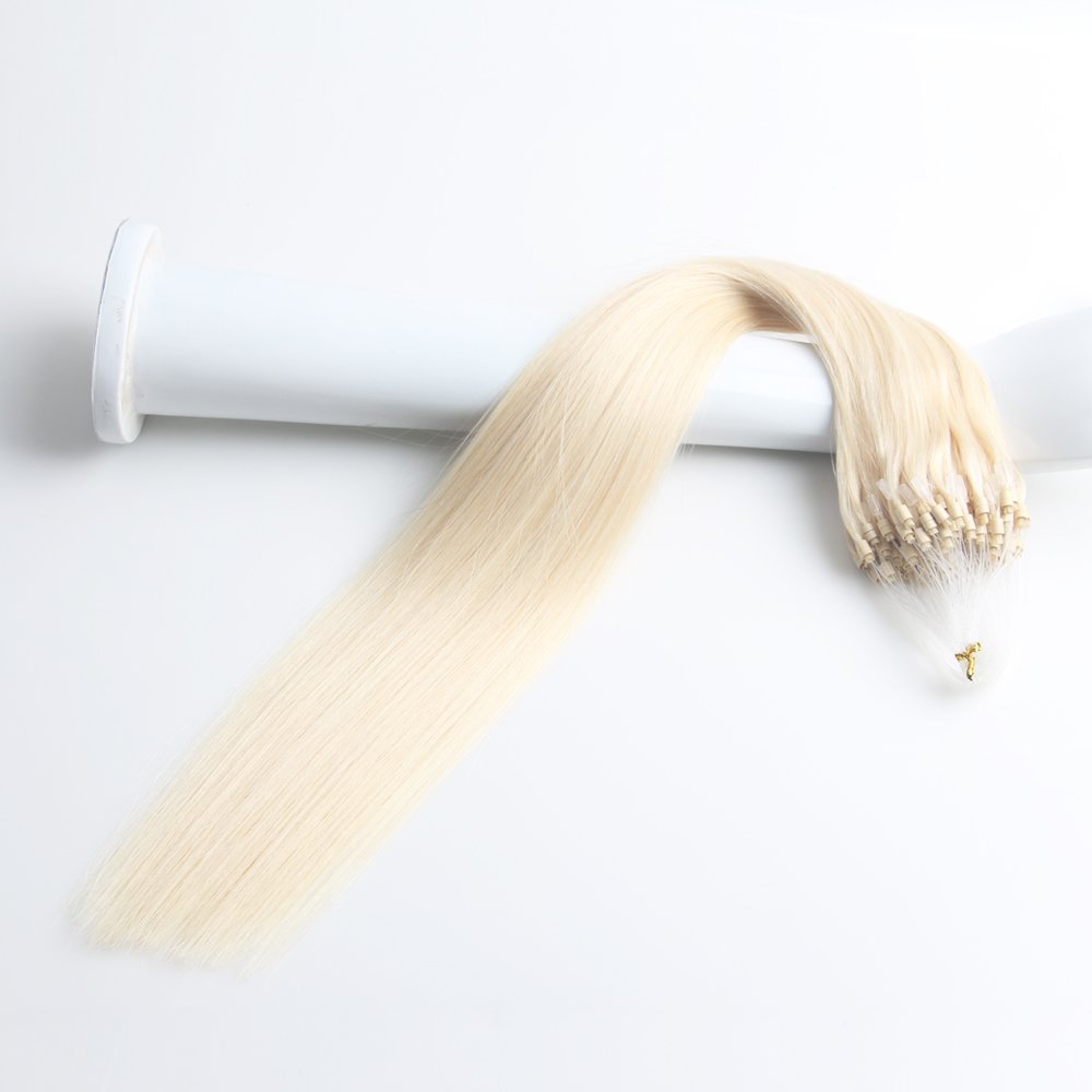 Wholesale Grade Double Beads Micro Ring Tips Pure No Mixed White Blonde European Virgin Remy Human Hair Extensions Double Drawn