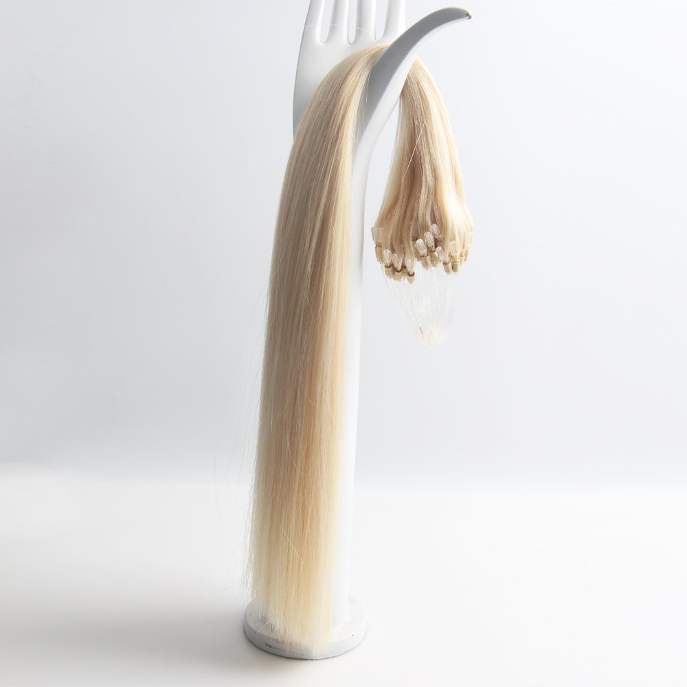 Wholesale Grade Double Beads Micro Ring Tips Pure No Mixed White Blonde European Virgin Remy Human Hair Extensions Double Drawn