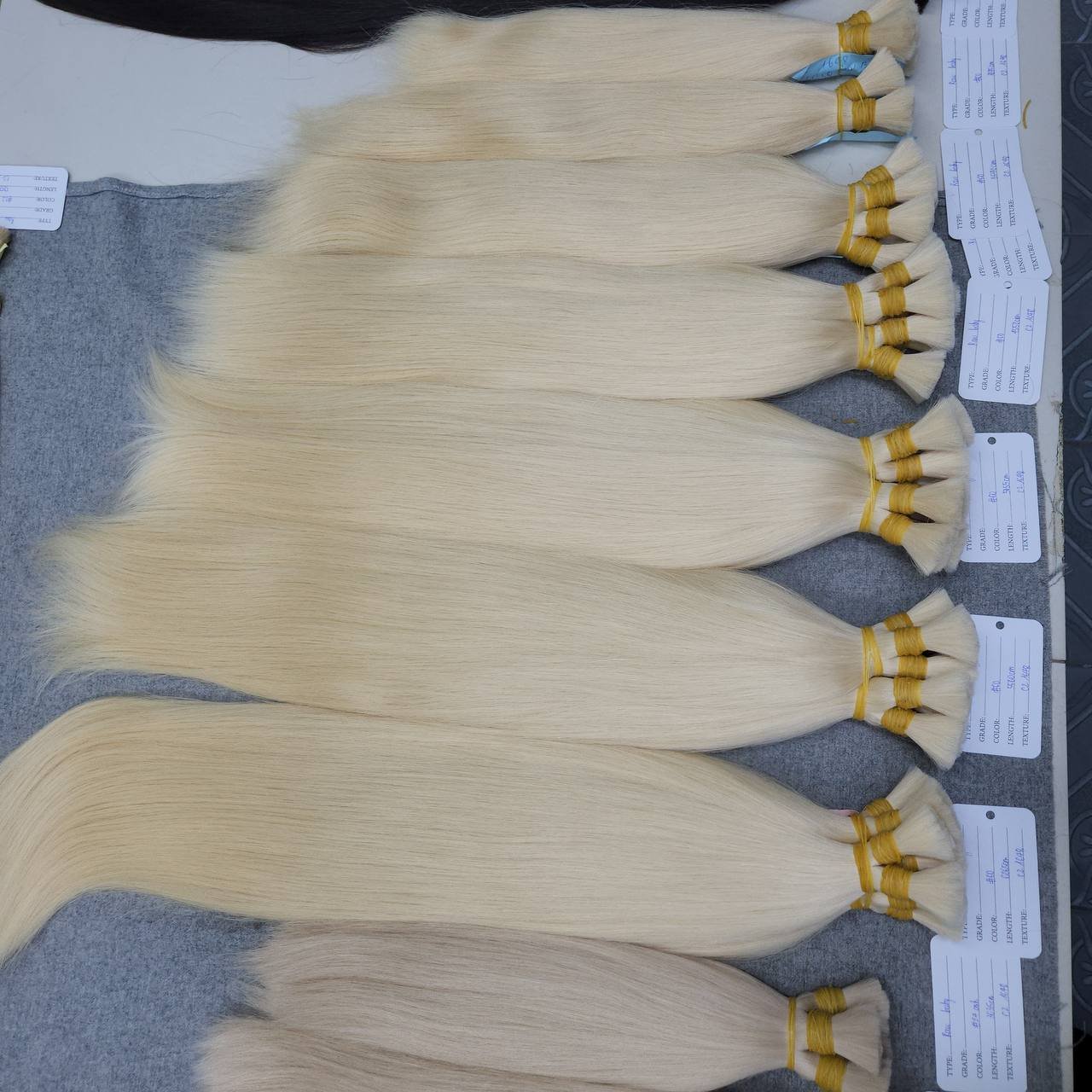 Blonde Color Bulk Natural Straight Baby Vietnamese Super Double Drawn Thick End 100% Remy Virgin Vietnam Human Hair Extensions