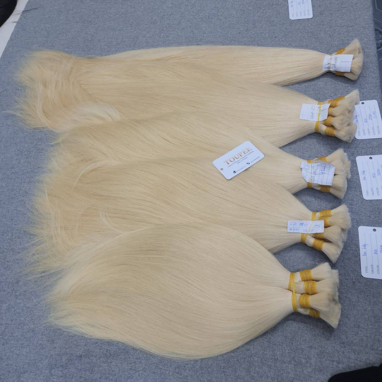 Blonde Color Bulk Natural Straight Baby Vietnamese Super Double Drawn Thick End 100% Remy Virgin Vietnam Human Hair Extensions
