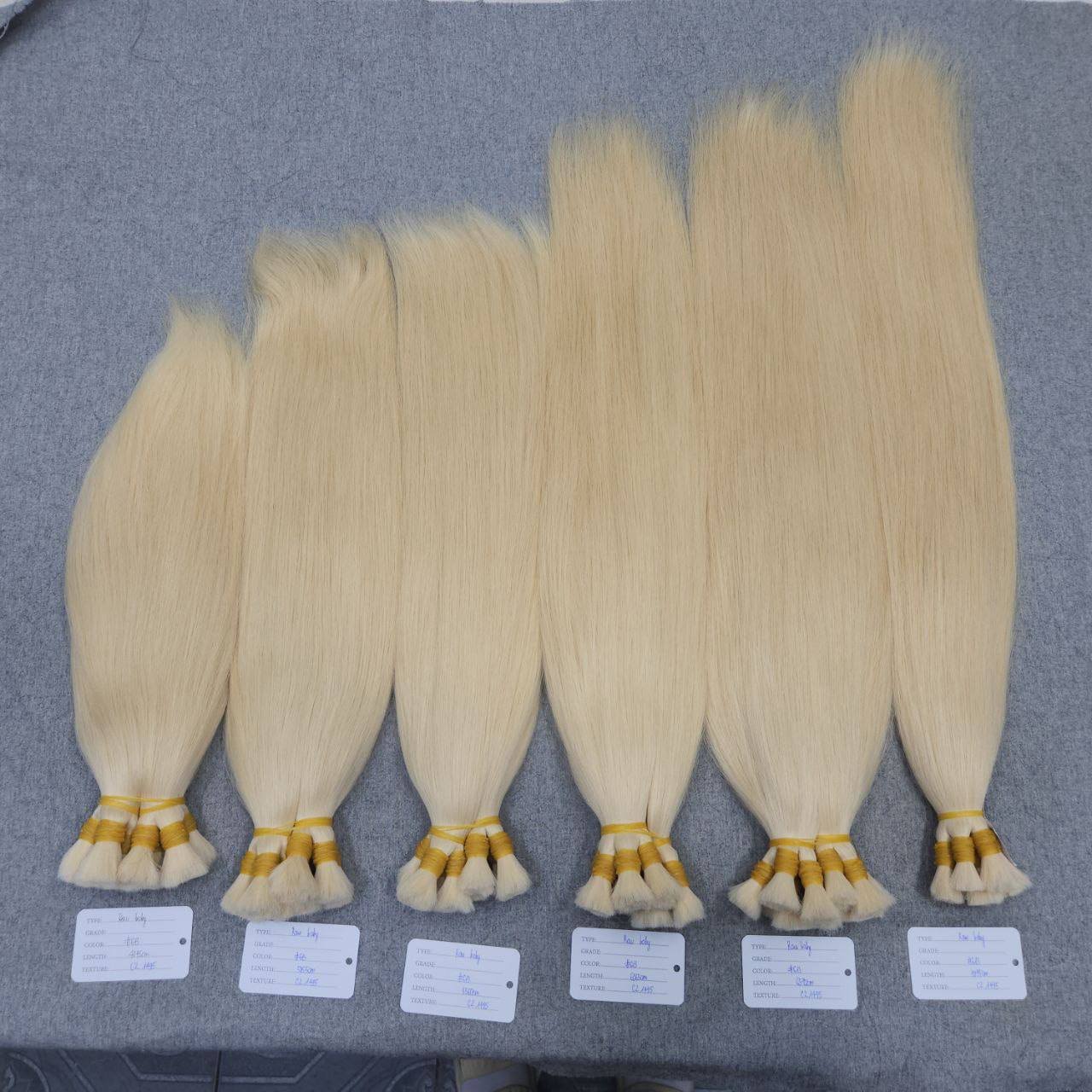Blonde Color Bulk Natural Straight Baby Vietnamese Super Double Drawn Thick End 100% Remy Virgin Vietnam Human Hair Extensions