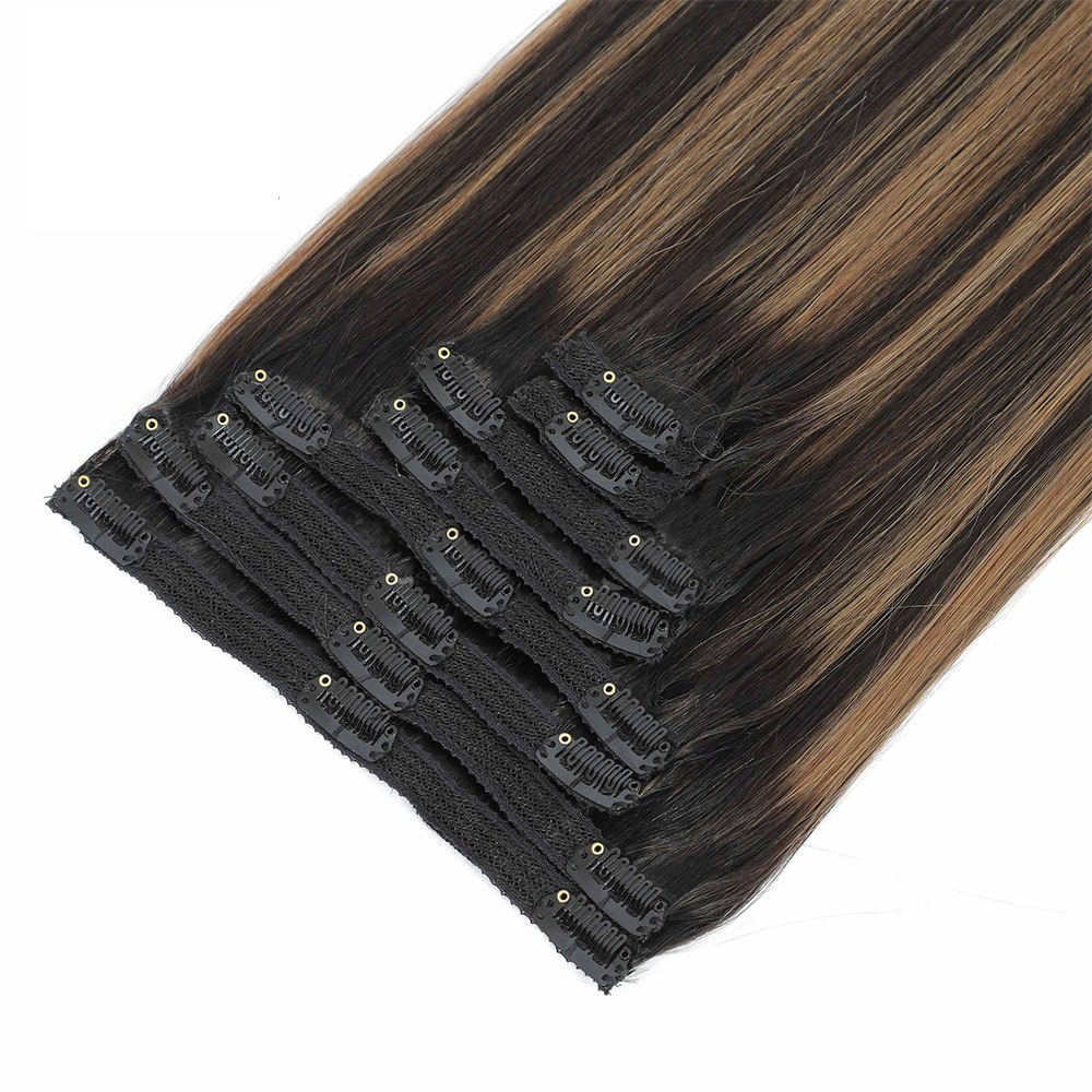Wholesale Ombre Straight Clip In Extensions Human Hair Hairpiece Remy Clip in Hair Extension for For Woman