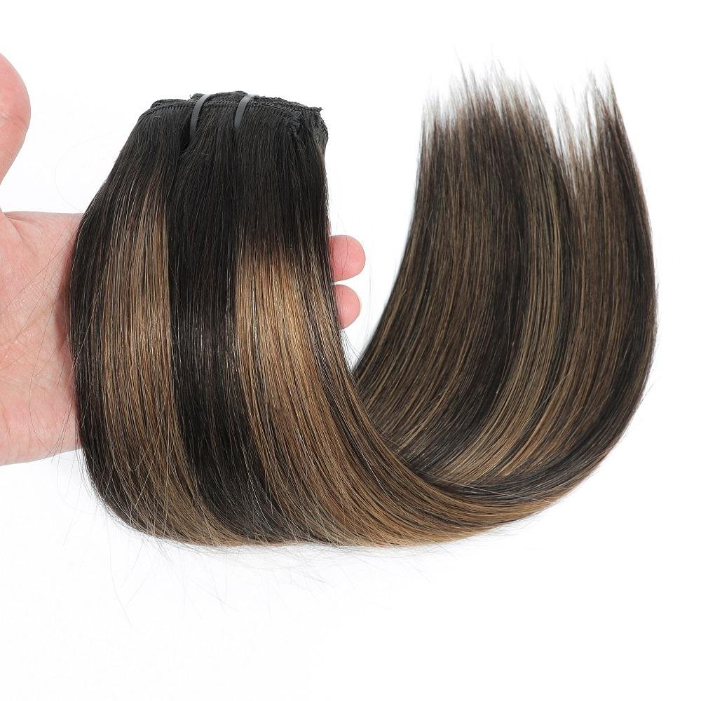 Wholesale Ombre Straight Clip In Extensions Human Hair Hairpiece Remy Clip in Hair Extension for For Woman