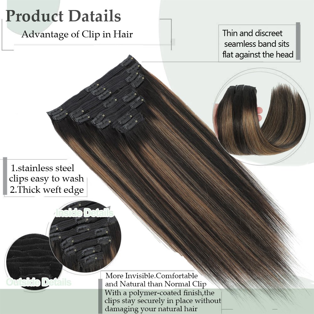 Wholesale Ombre Straight Clip In Extensions Human Hair Hairpiece Remy Clip in Hair Extension for For Woman