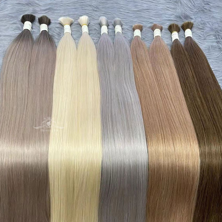 Top Quality Blonde Human Hair Extensions Extensiones Cabello Natural Russian Remy Virgin Raw Bulk Human Hair