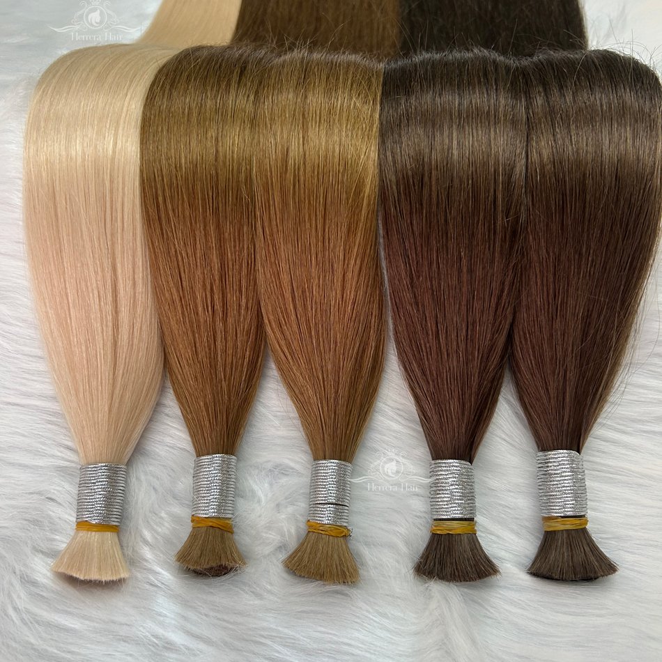 Top Quality Blonde Human Hair Extensions Extensiones Cabello Natural Russian Remy Virgin Raw Bulk Human Hair