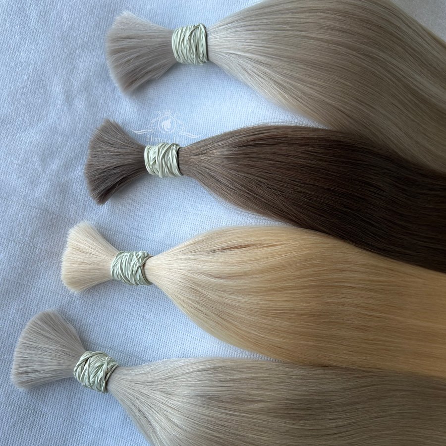 Top Quality Blonde Human Hair Extensions Extensiones Cabello Natural Russian Remy Virgin Raw Bulk Human Hair
