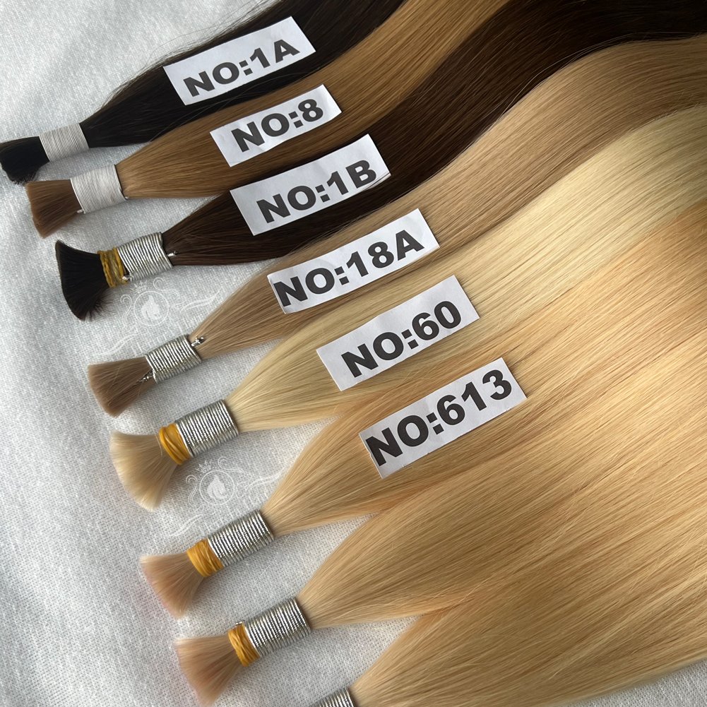 Top Quality Blonde Human Hair Extensions Extensiones Cabello Natural Russian Remy Virgin Raw Bulk Human Hair