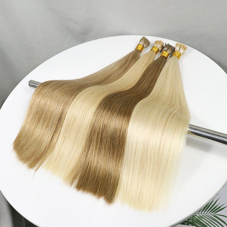 100% Remy Double Drawn Keratin Hair Extensions Blonde I Tip Hair Extensions Virgin Human Hair Wholesale Vendor