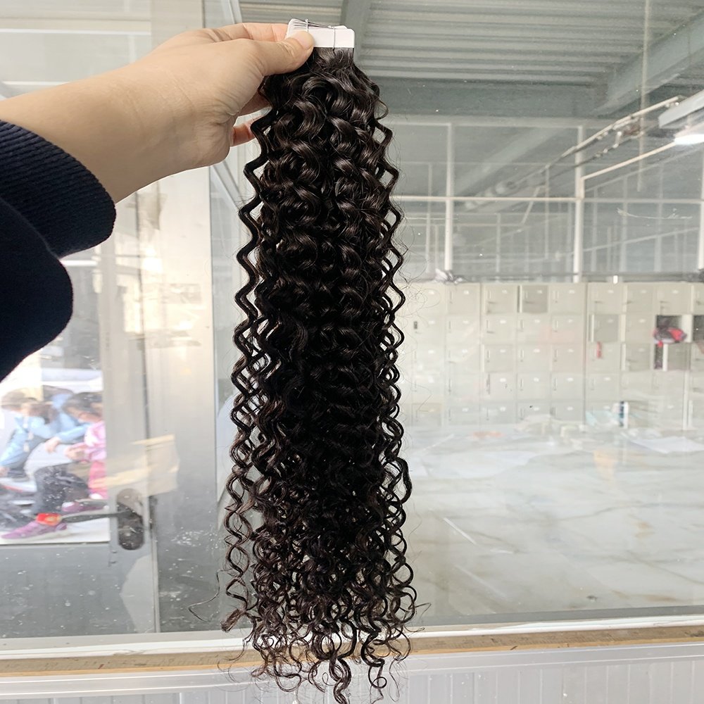 Yaki Straight Tape In Human Hair Extensions Wholesale Brazilian Tape In Double Drawn Yaki Hair Extensions