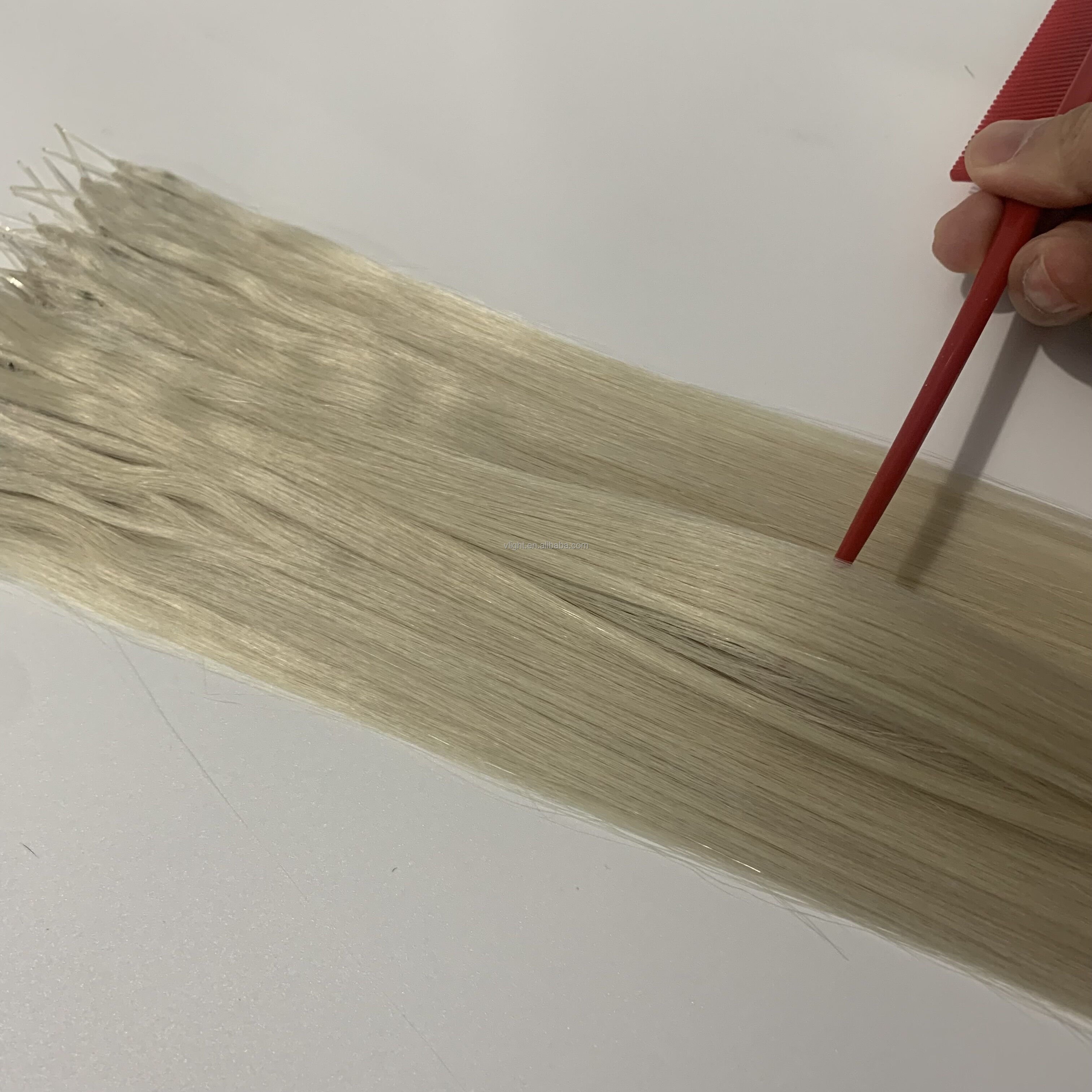 Feathering Hair Extensions Feather F Tips Hair Extensions Blonde New Customized 100% Virgin Human Chinese Hair 10days Reach