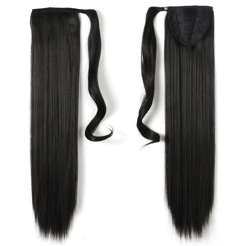 Unprocessed Natural Human Hair Ponytail Extension 100g Full Ponytail Wig Cambodian Hair
