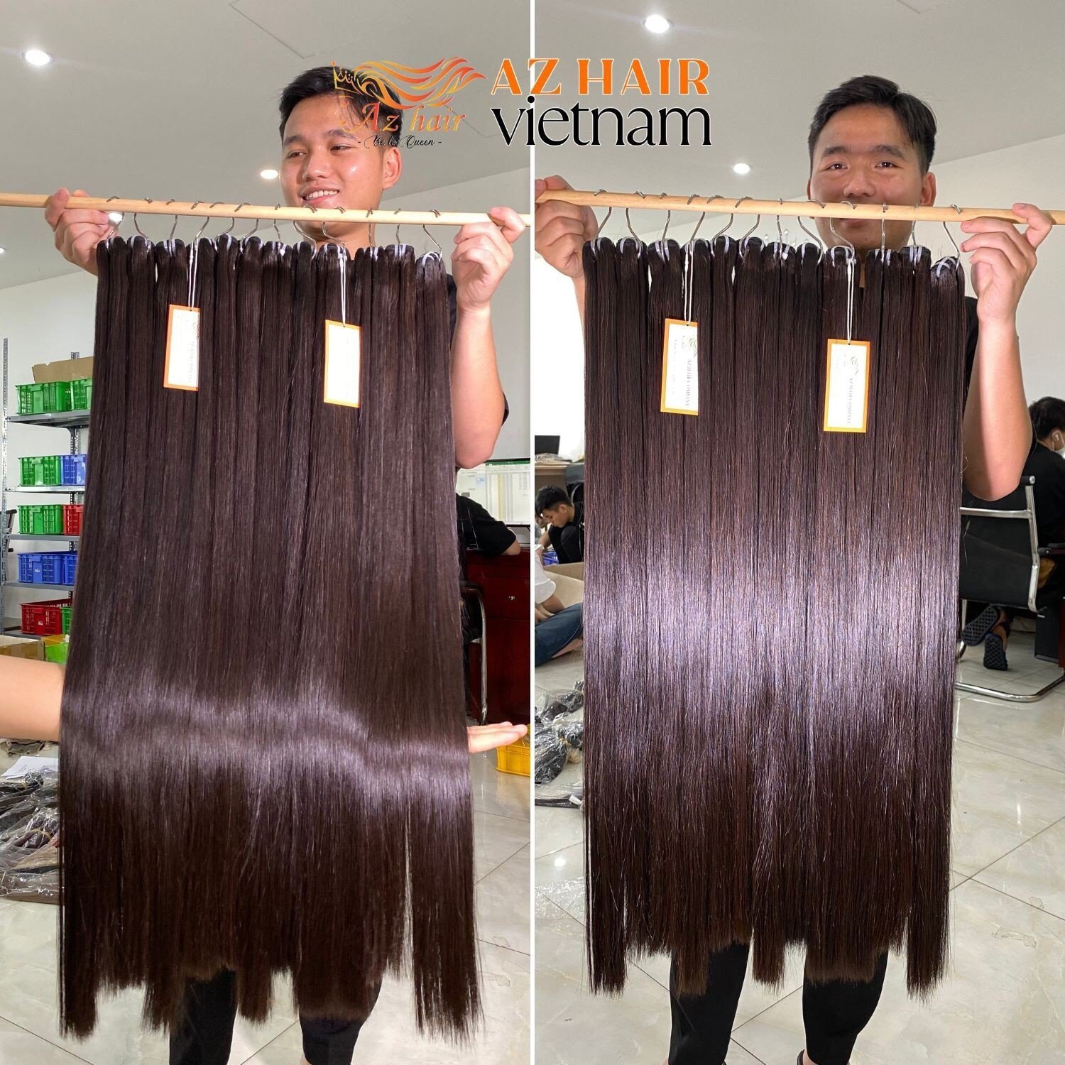 Top Trending Super Double Drawn Bone Straight Weft Hair Extensions Natural Black Unprocessed Raw Vietnamese Hair