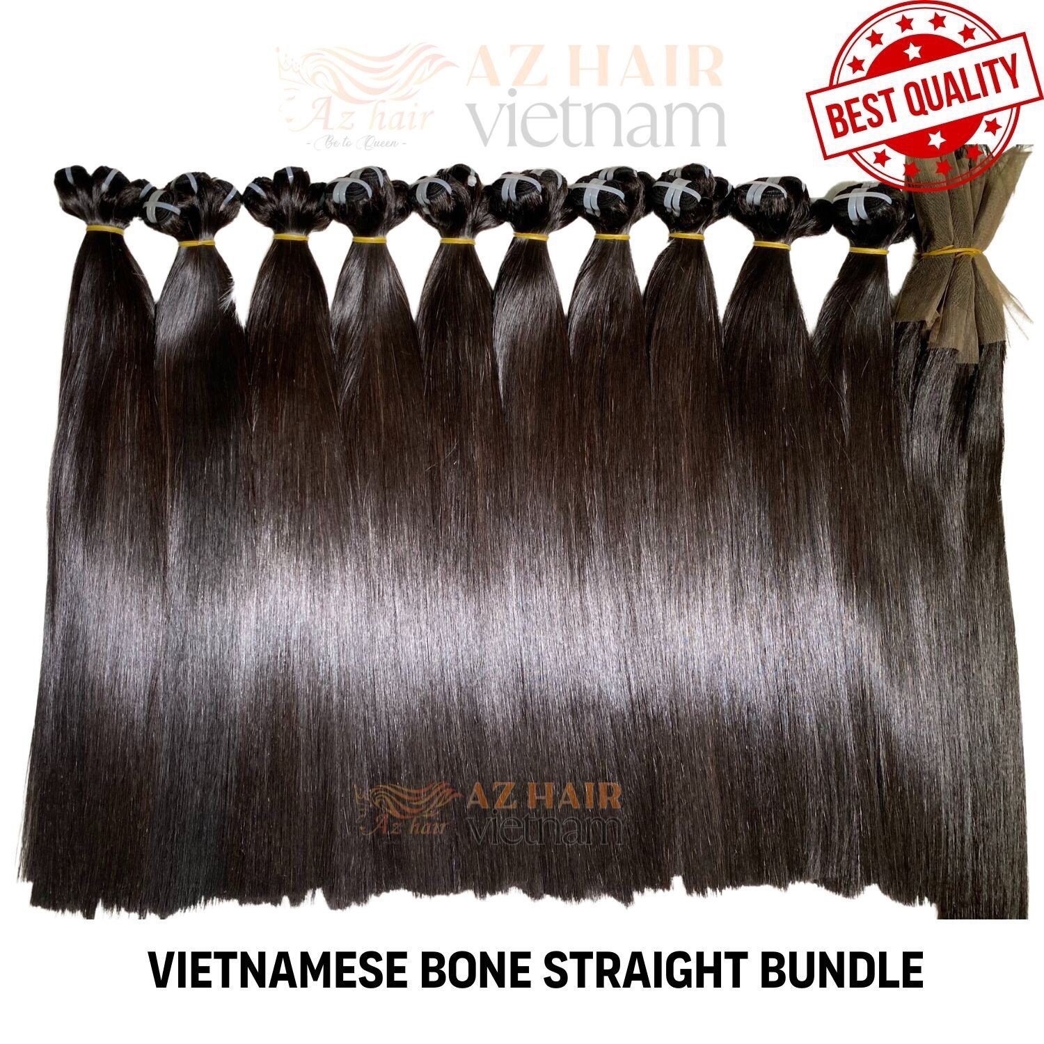 Top Trending Super Double Drawn Bone Straight Weft Hair Extensions Natural Black Unprocessed Raw Vietnamese Hair