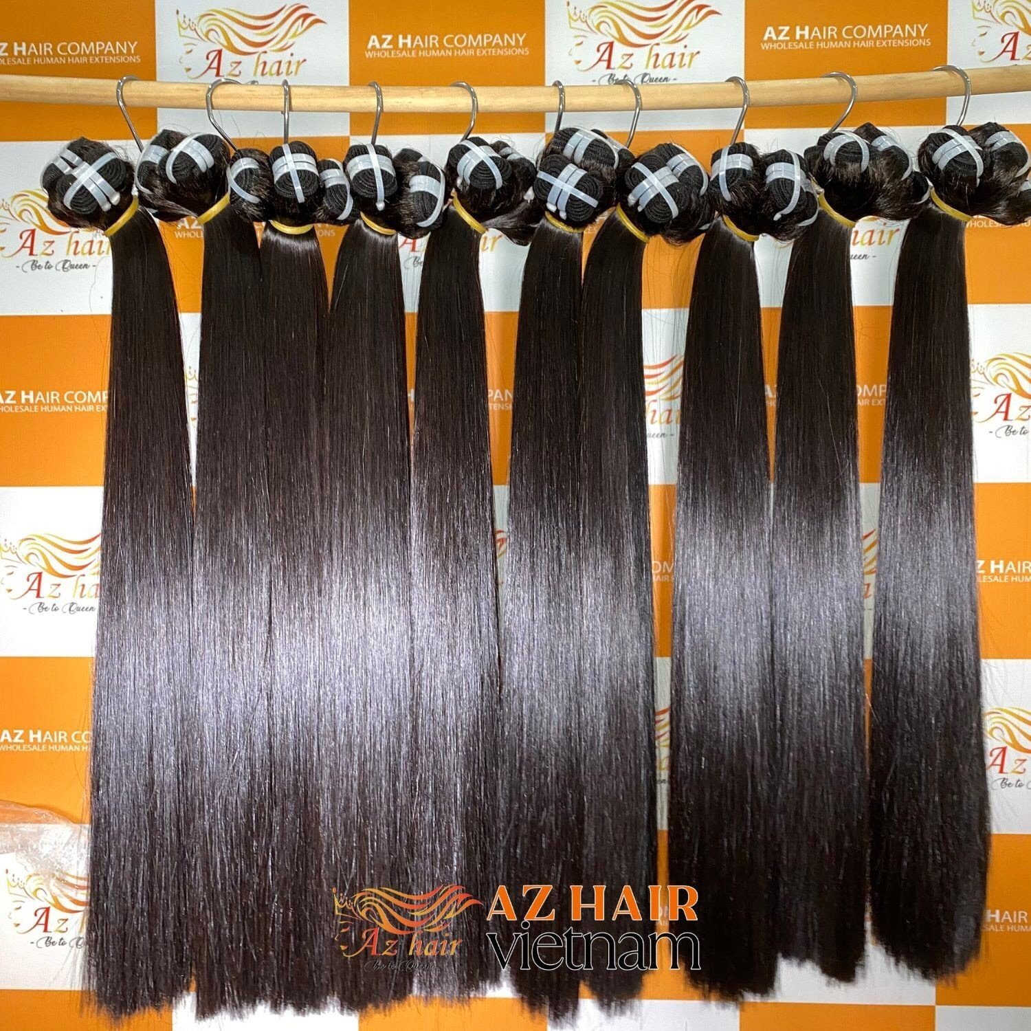 Top Trending Super Double Drawn Bone Straight Weft Hair Extensions Natural Black Unprocessed Raw Vietnamese Hair