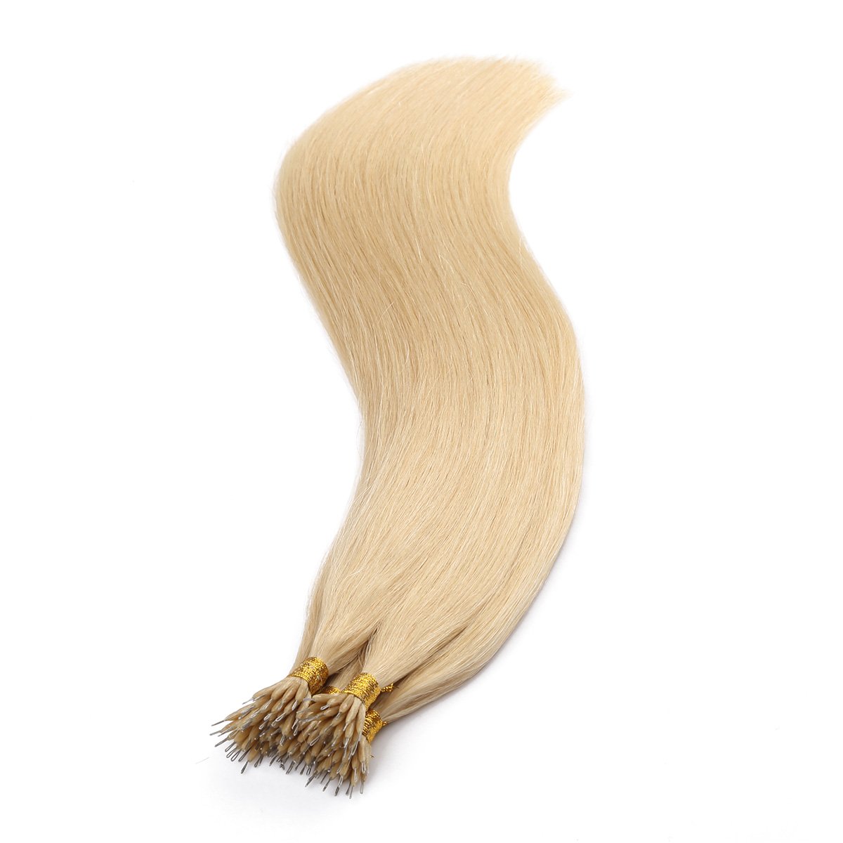 Easy Install Virgin Human Hair blonde straight Micro Nano Bead Ring Hair Invisible Mini Silicon Beads nano ring Hair Extensions
