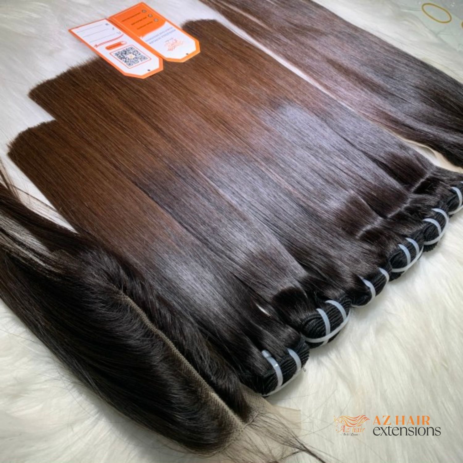 Wholesale Super Bone Straight Natural Black, Natural Brown Color Human Hair Extensions Cuticle Aligned Hair Bundles