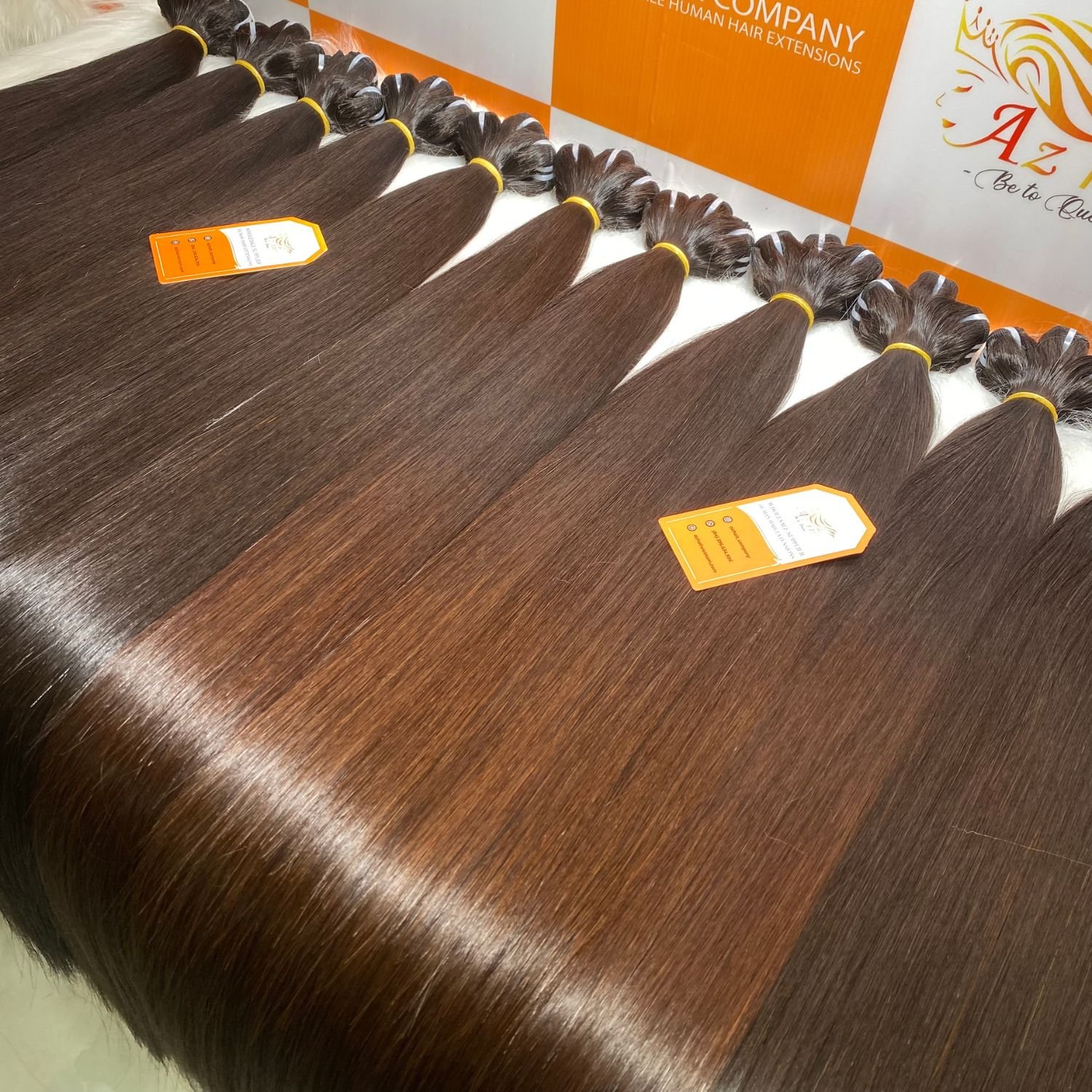 Wholesale Super Bone Straight Natural Black, Natural Brown Color Human Hair Extensions Cuticle Aligned Hair Bundles