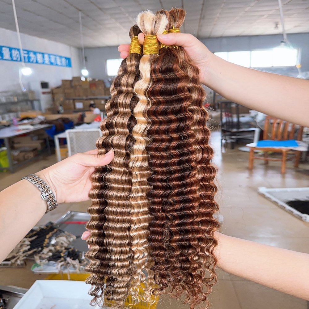 boho braids hair deep curly human braiding hair virgin cuticle aligned hair bulk