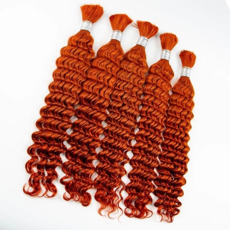 Syrenlore 100% Human Braiding Hair Bulk Human Hair Natural Color for Boho Braids Deep Wave No Weft Curly Brazilian Hair