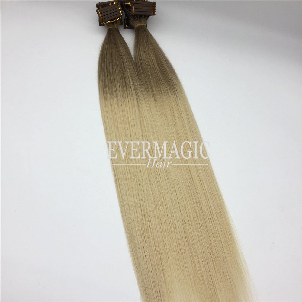 Hot Selling Stock Grade 9A Double Drawn 6D Second Generation Ombre Color Balayage Human Hair Extension