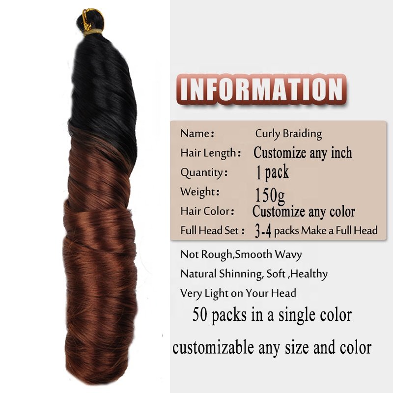 150g 20inch 22inch 24inch PonyStyle Crochet Braid Attachments Braids Spiral French Curls Extension Synthetic Curly Braiding Hair