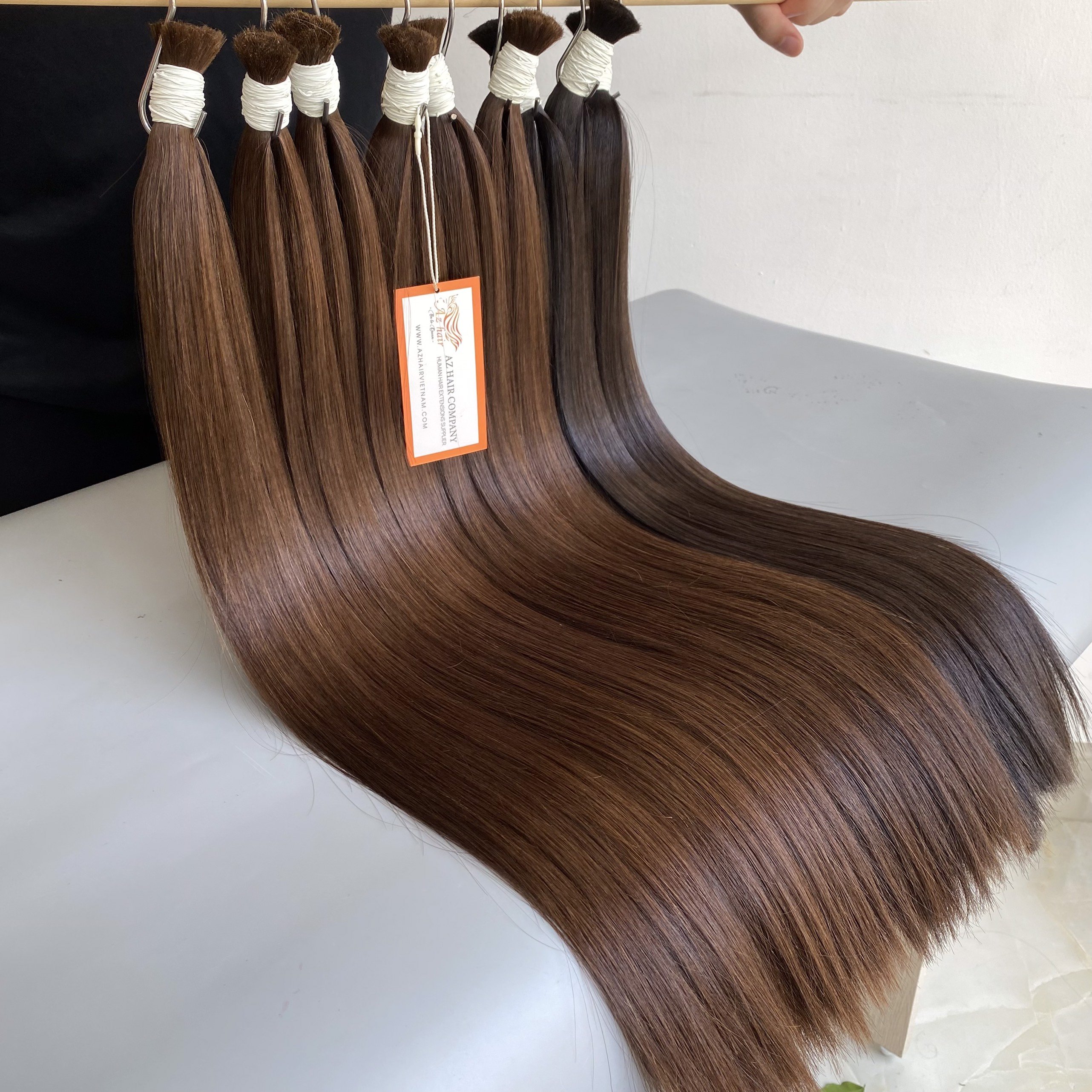 Top Vietnamese Material Hair Silky Shiny Smooth Bulk Hair Extensions For Bleaching To 613 Blonde Color 100% Vietnamese Raw Hair