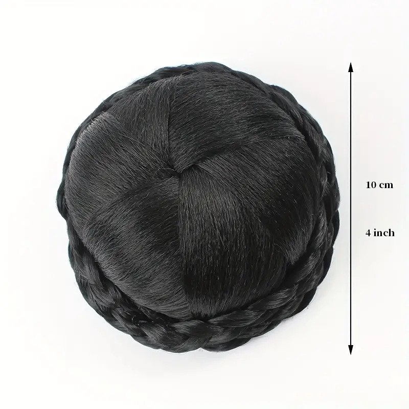 Braided Hair Bun Synthetic Hairpiece Clip In Chignon Donut Updo Scrunchie Extension For Women Girls For Daily Hair Accessories