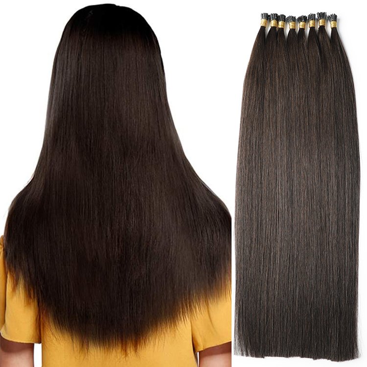 Remy Russian Human i-Tip Nail Hair Extensions Thick End Keratin Pre Bonded i Tip Hair Extension