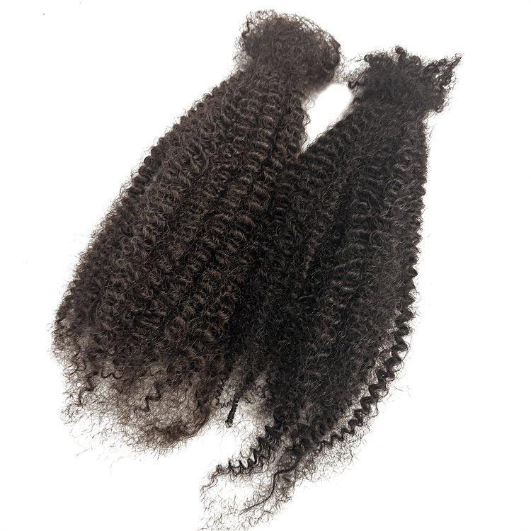 Unprocessed cheveux naturel afro kinky bulk human hair wick for braids twists dreadlocks extensions