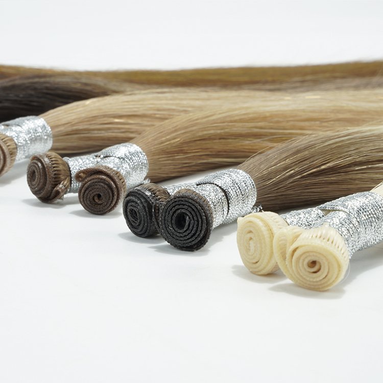 Human Hair Extensions Light Color Genius Weft Skin Double Human Dark Brown