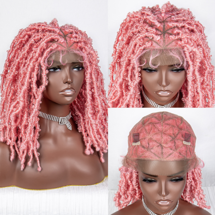 Synthetic Knotless Crochet Cheveux Curls Prestretched Box Braids Hair Extension Full Lace Front Braided Wigs For Black People